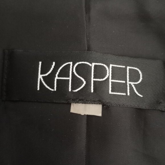 Kasper Black Button Up Long Sleeve Suit Jacket Blazer Career Business - Picture 7 of 8